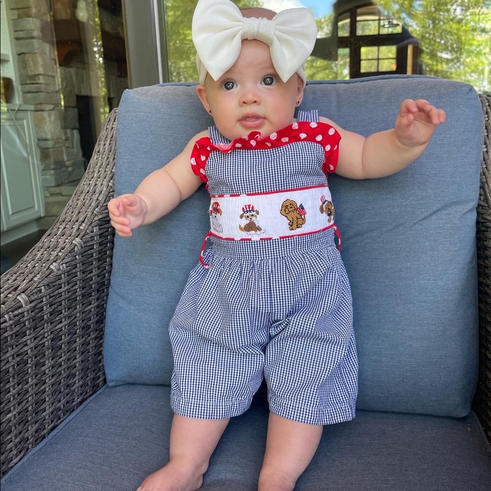 Patriotic puppies boutique smock